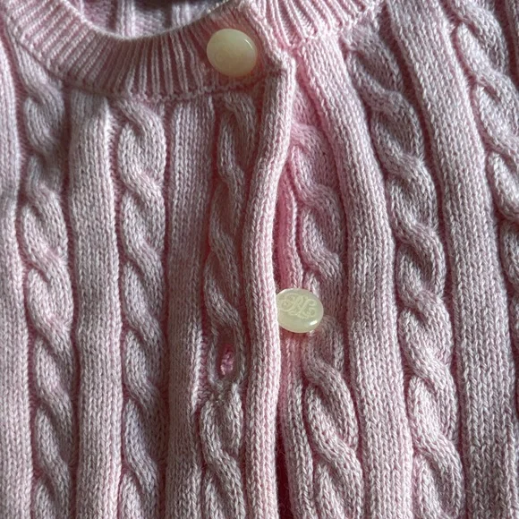 Ralph Lauren Light Pink Cable Knit Sweater Sz5 cotton - Picture 12 of 17